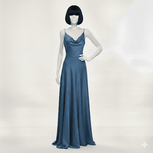 Elegant Cowl Neck Satin Maxi Dress